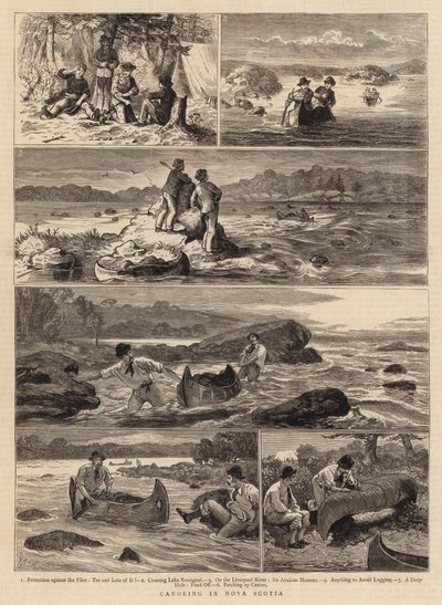 Canoë en Nouvelle-Écosse - Joseph Nash